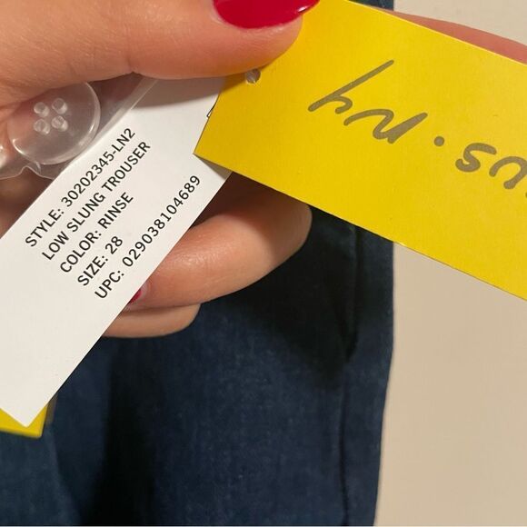 NWT Sam Edelman Circus Low Rise Denim Trouser in Rinse Dark Wash- Size 28 - Picture 7 of 8